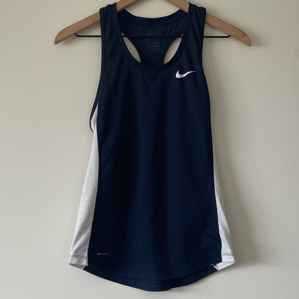 Nike Dri-Fit blue/white tank top. Size Small